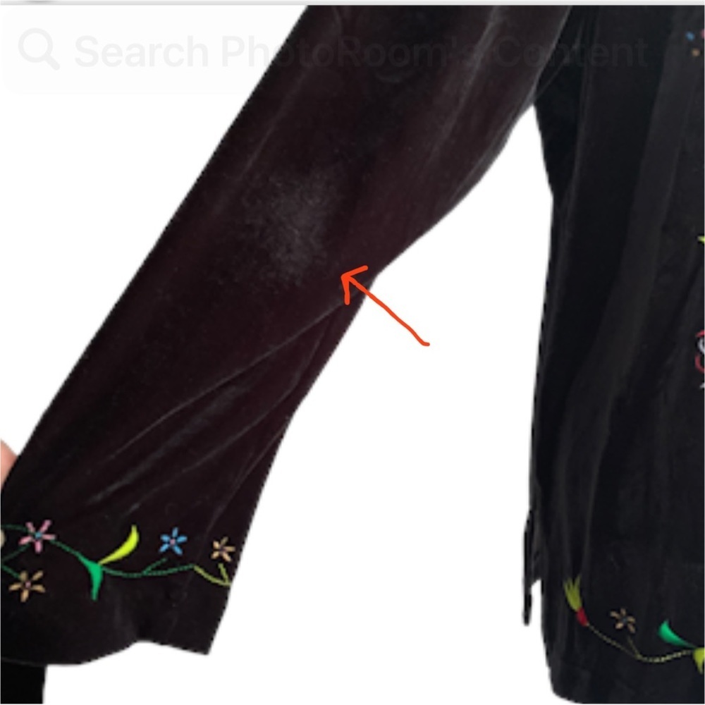 Y2K Susan Graver L Velvet Top Jacket Black Dark Romantic Embroidery Whimsigoth - Picture 9 of 12